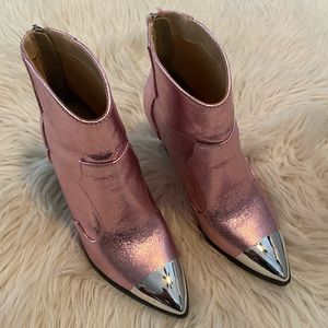 NEW Sz 6 Soda Pink Ankle Cowboy Boots